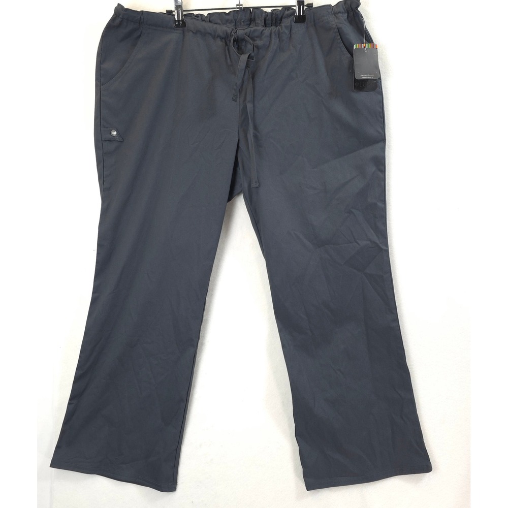 Cherokee Scrub Pants Luxe Drawstring Pewter Gray Womens XL Petite Professional